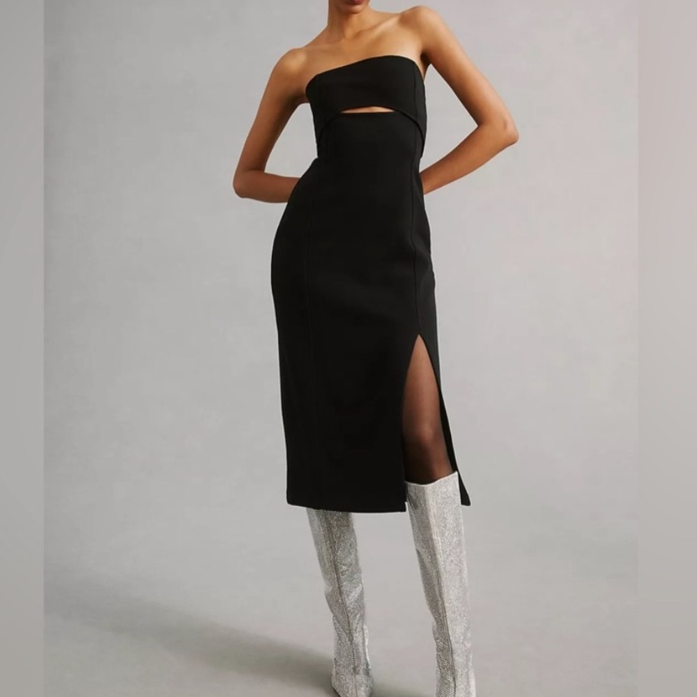 Anthropologie Maeve Strapless Midi w/ Cutout